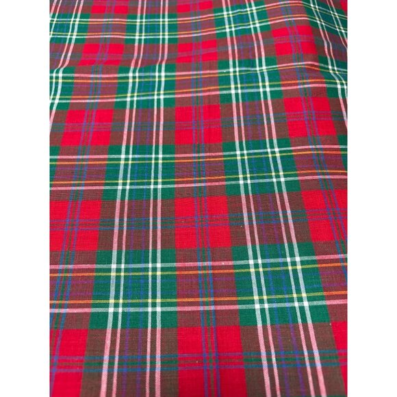 Red & Green Tartan Plaid Fabric Cotton Material Crafting Sewing Quilting 1/2 yar - Picture 3 of 3